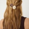 2er-Set Haarspangen mit Emaille-Blumen