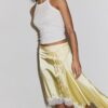 Asymmetrischer Midirock aus Satin