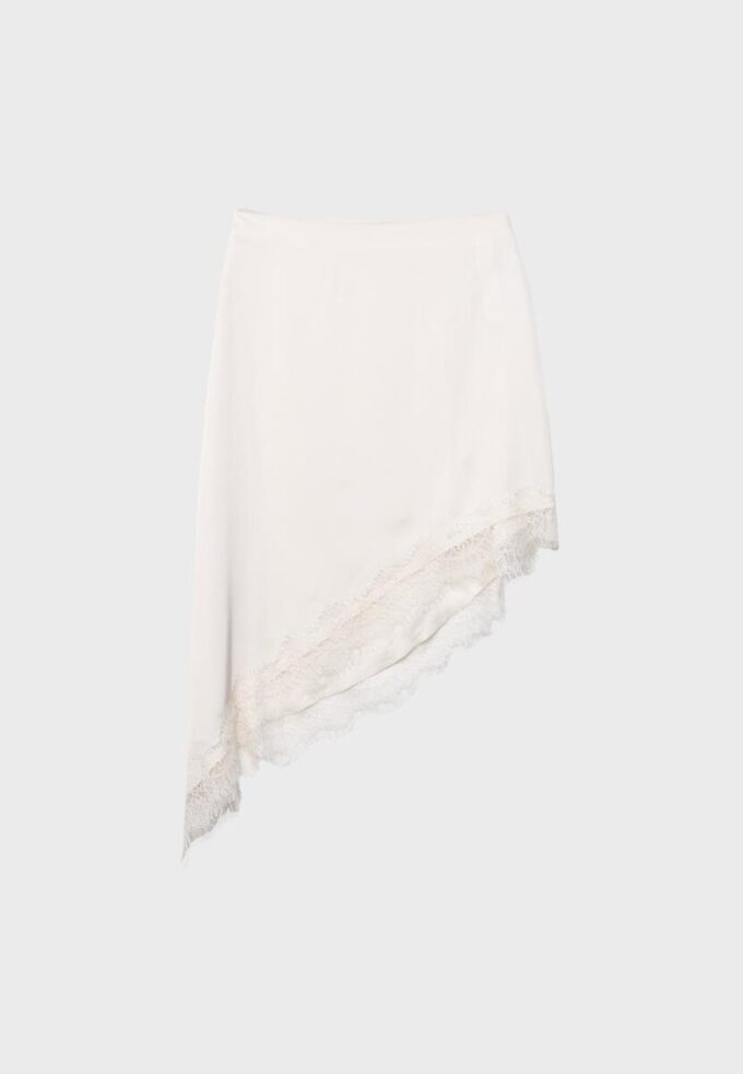 Asymmetrischer Rock aus Satin
