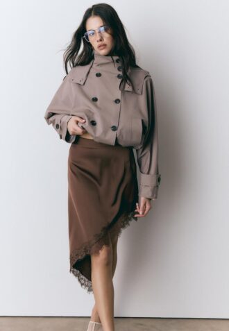 Asymmetrischer Satinrock