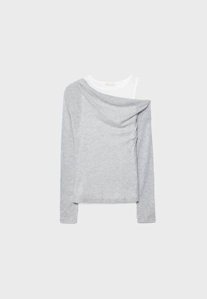Asymmetrisches Doppel-T-Shirt Asymmetrisches Doppel-T-Shirt