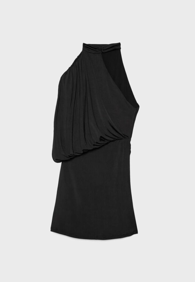 Asymmetrisches, drapiertes kurzes Short-Kleid