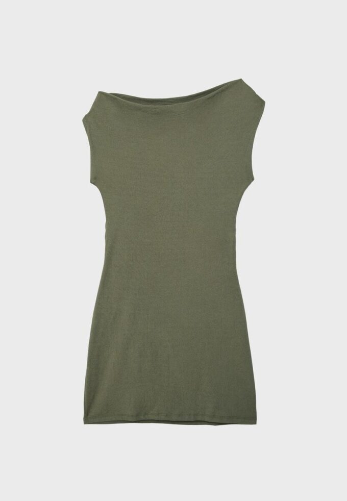 Asymmetrisches Minikleid mit Nieten