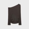 Asymmetrisches T-Shirt mit gerafftem Detail Asymmetrisches T-Shirt mit gerafftem Detail