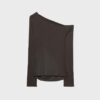 Asymmetrisches T-Shirt mit gerafftem Detail Asymmetrisches T-Shirt mit gerafftem Detail
