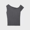 Asymmetrisches T-Shirt mit Knöpfen Asymmetrisches T-Shirt mit Knöpfen