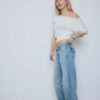 Asymmetrisches T-Shirt mit Nieten Asymmetrisches T-Shirt mit Nieten