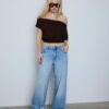 Asymmetrisches T-Shirt mit Nieten Asymmetrisches T-Shirt mit Nieten