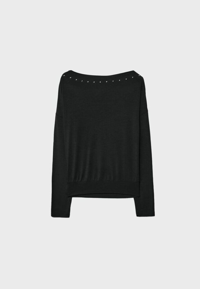 Asymmetrisches T-Shirt mit Nieten Asymmetrisches T-Shirt mit Nieten