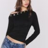Asymmetrisches T-Shirt mit Ösen Asymmetrisches T-Shirt mit Ösen