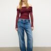 Asymmetrisches Tüll-T-Shirt Asymmetrisches Tüll-T-Shirt