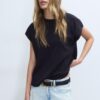 B06 Basics T-Shirt mit überschnittenen Schultern
