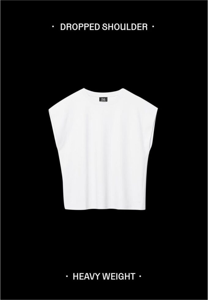 B06 Basics T-Shirt mit überschnittenen Schultern B06 Basics T-Shirt mit überschnittenen Schultern