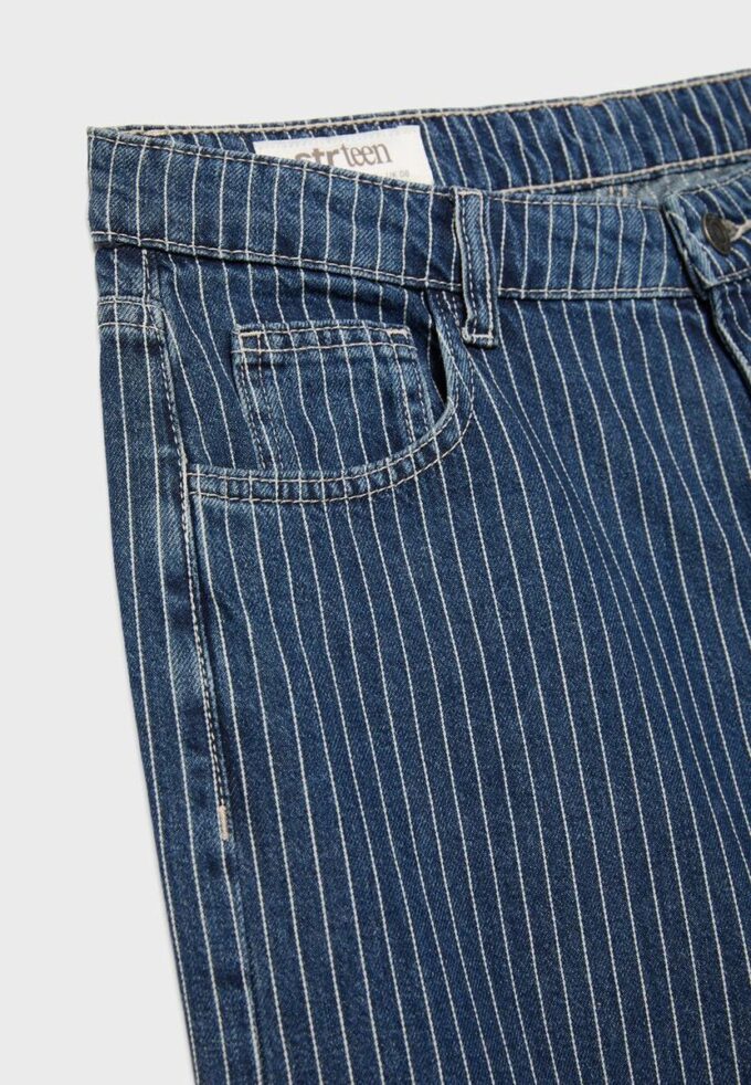 Baggy-Jeans mit Streifen und mittlerer Leibhöhe Baggy-Jeans mit Streifen und mittlerer Leibhöhe