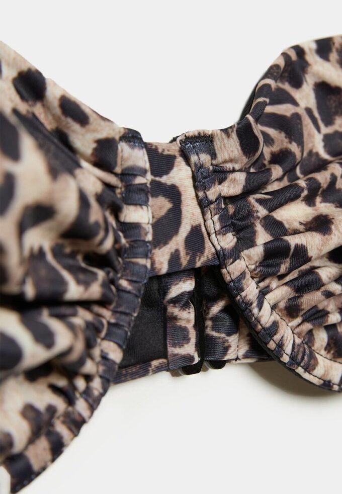 Balconette-Bikini-Oberteil mit Animal-Print