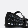 Ballerinas aus Mesh mit Nieten