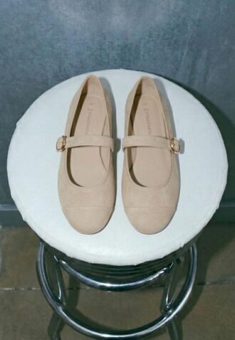Ballerinas mit Lederkappe