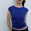 Basics gerafftes, figurbetontes T-Shirt Basics gerafftes, figurbetontes T-Shirt