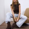 Basics gerafftes, figurbetontes T-Shirt Basics gerafftes, figurbetontes T-Shirt