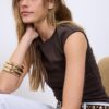Basics gerafftes, figurbetontes T-Shirt Basics gerafftes, figurbetontes T-Shirt