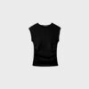 Basics gerafftes, figurbetontes T-Shirt