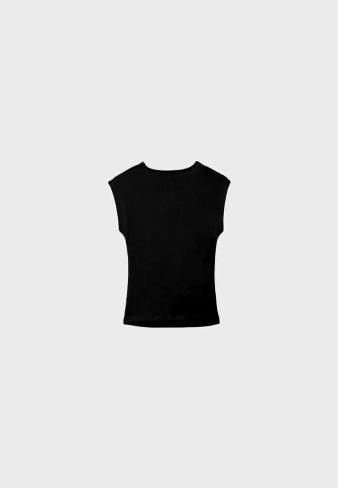 Basics gerafftes, figurbetontes T-Shirt
