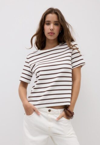 Basics Heavyweight gestreiftes T-Shirt in Regular Fit