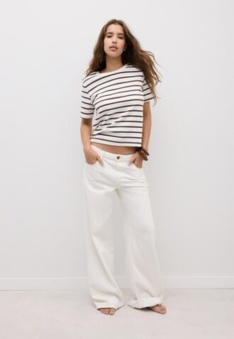 Basics Heavyweight gestreiftes T-Shirt in Regular Fit