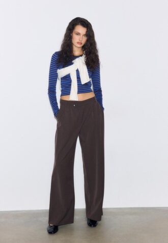 Basics-Langarm-T-Shirt aus Baumwolle mit Streifen