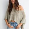Basics-Strickpullover im Cape-Stil