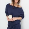Basics-Sweatshirt mit schulterfreiem Ausschnitt