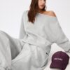 Basics-Sweatshirt mit schulterfreiem Ausschnitt