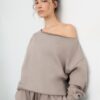 Basics-Sweatshirt mit schulterfreiem Ausschnitt