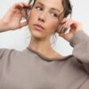 Basics-Sweatshirt mit schulterfreiem Ausschnitt