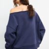 Basics-Sweatshirt mit schulterfreiem Ausschnitt