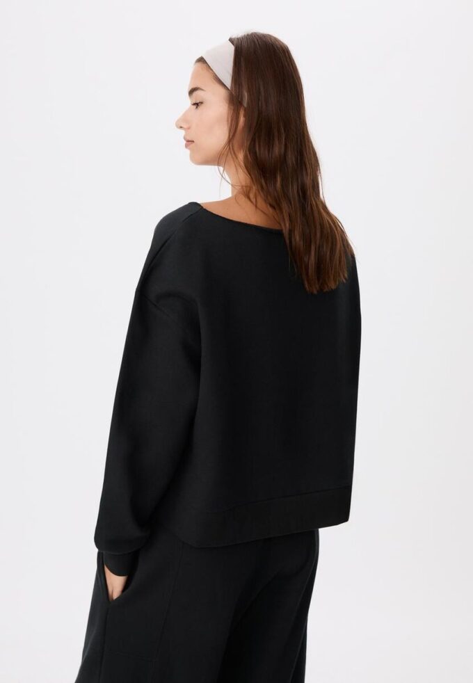 Basics-Sweatshirt mit schulterfreiem Ausschnitt