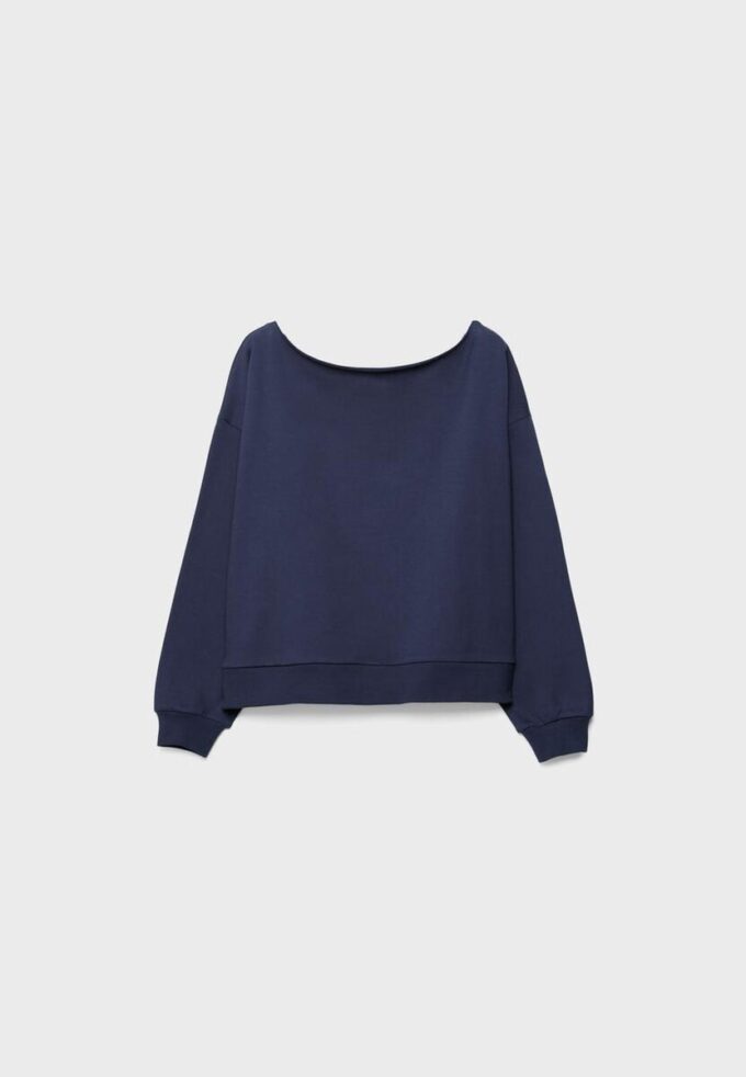 Basics-Sweatshirt mit schulterfreiem Ausschnitt