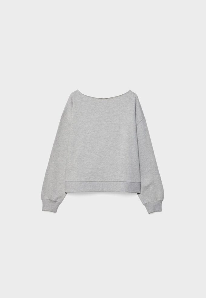 Basics-Sweatshirt mit schulterfreiem Ausschnitt