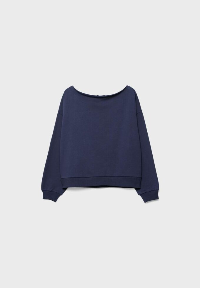 Basics-Sweatshirt mit schulterfreiem Ausschnitt