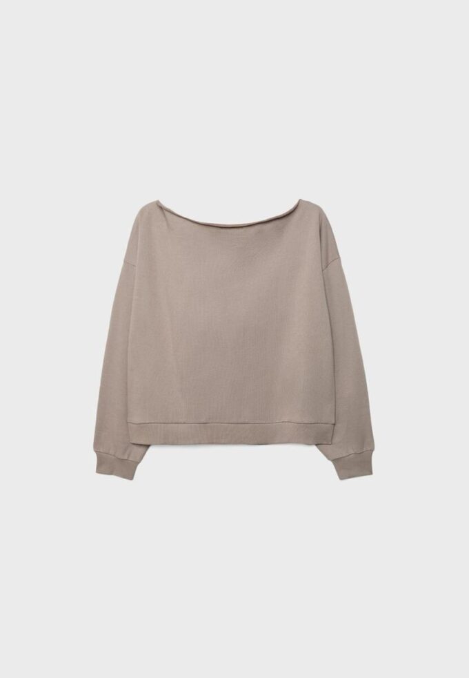 Basics-Sweatshirt mit schulterfreiem Ausschnitt