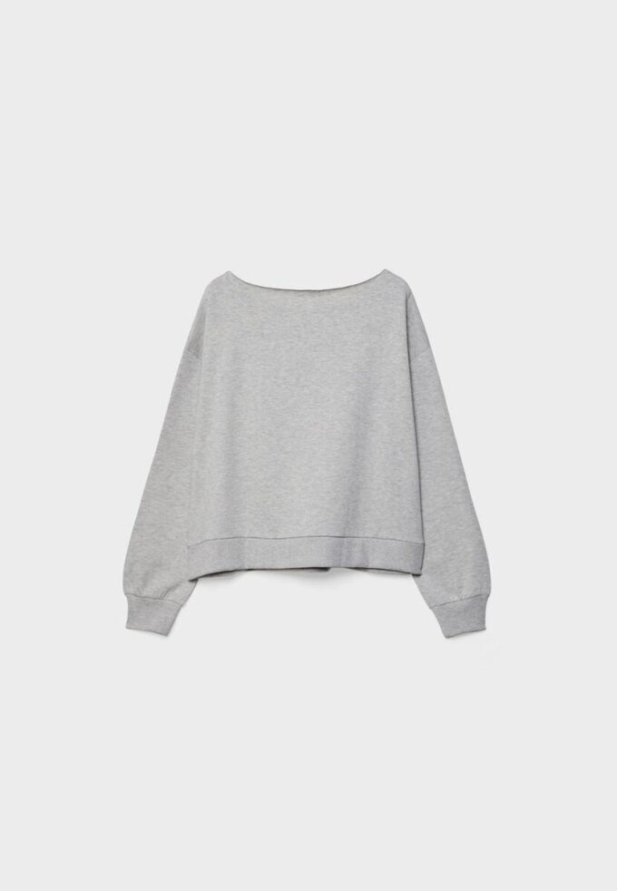Basics-Sweatshirt mit schulterfreiem Ausschnitt
