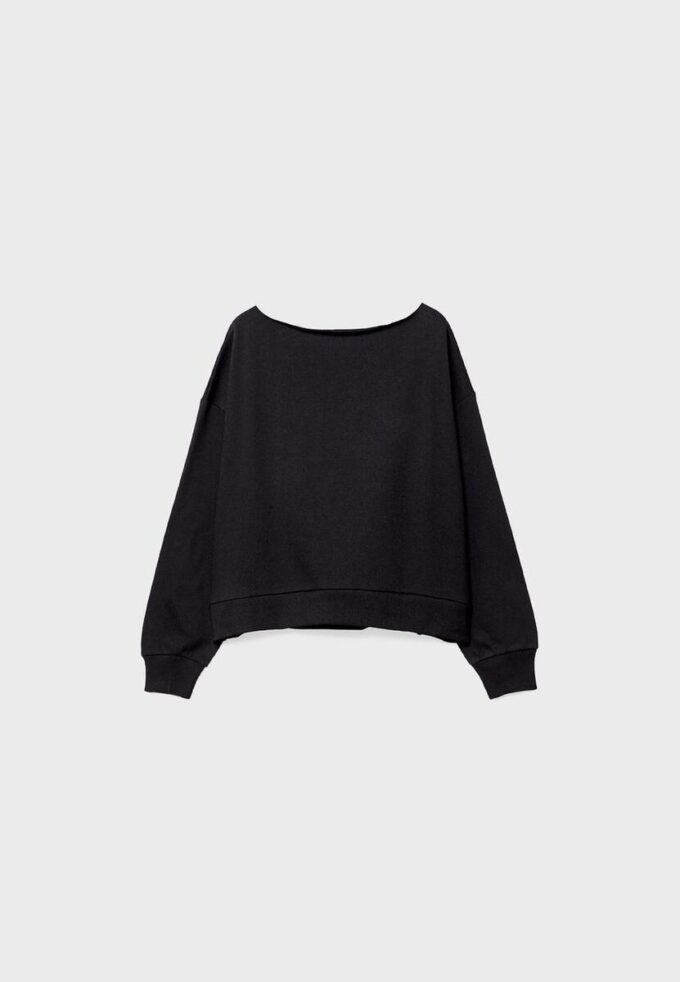 Basics-Sweatshirt mit schulterfreiem Ausschnitt