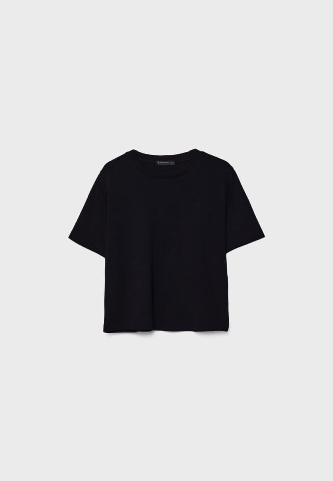 Basics-T-Shirt mit normaler Passform und schwerem Stoff Basics-T-Shirt mit normaler Passform und schwerem Stoff