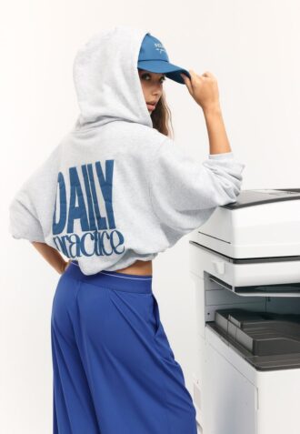 Bedrucktes Bomber-Sweatshirt mit Kapuze