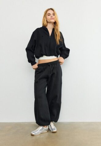 Bedrucktes Bomber-Sweatshirt mit Kapuze