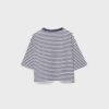 Bedrucktes, gestreiftes Kurzarm-T-Shirt Bedrucktes, gestreiftes Kurzarm-T-Shirt