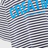 Bedrucktes, gestreiftes Kurzarm-T-Shirt Bedrucktes, gestreiftes Kurzarm-T-Shirt