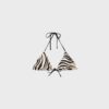 Bedrucktes Satin-Triangel-Bikini-Oberteil Bedrucktes Satin-Triangel-Bikini-Oberteil