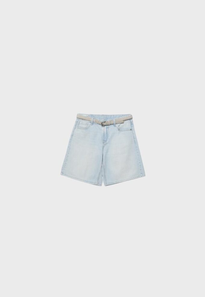 Bermudashorts aus Denim mit Gürtel Bermudashorts aus Denim mit Gürtel