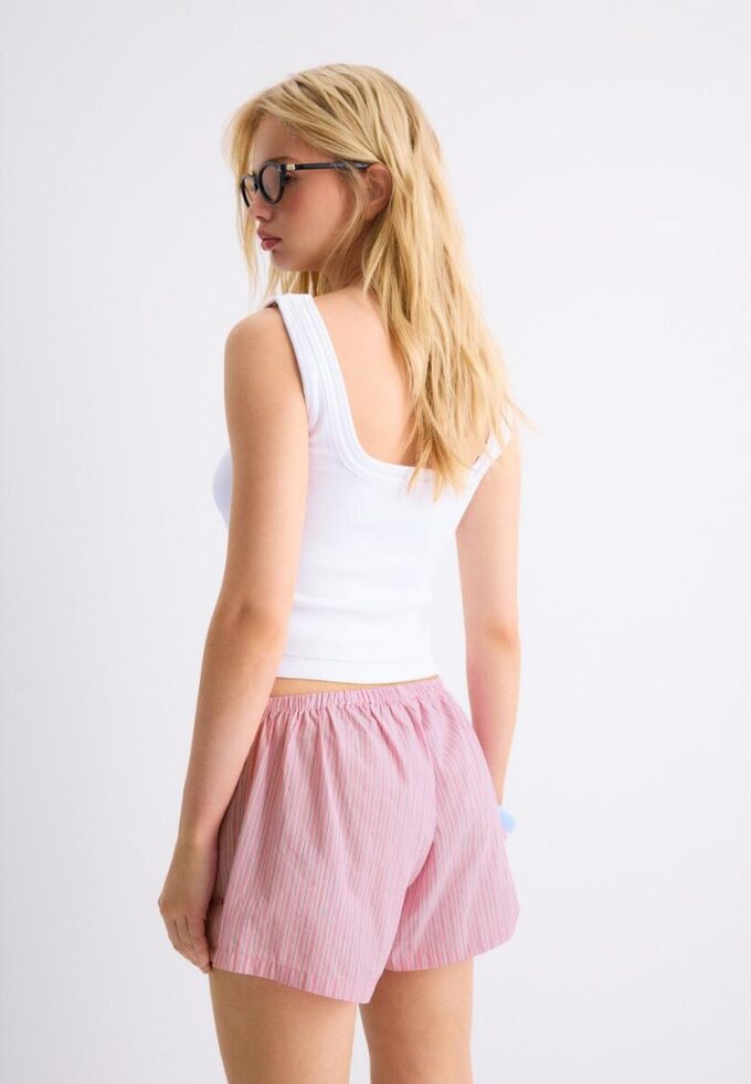Bestickter gestreifter Sarong-Skort Bestickter gestreifter Sarong-Skort